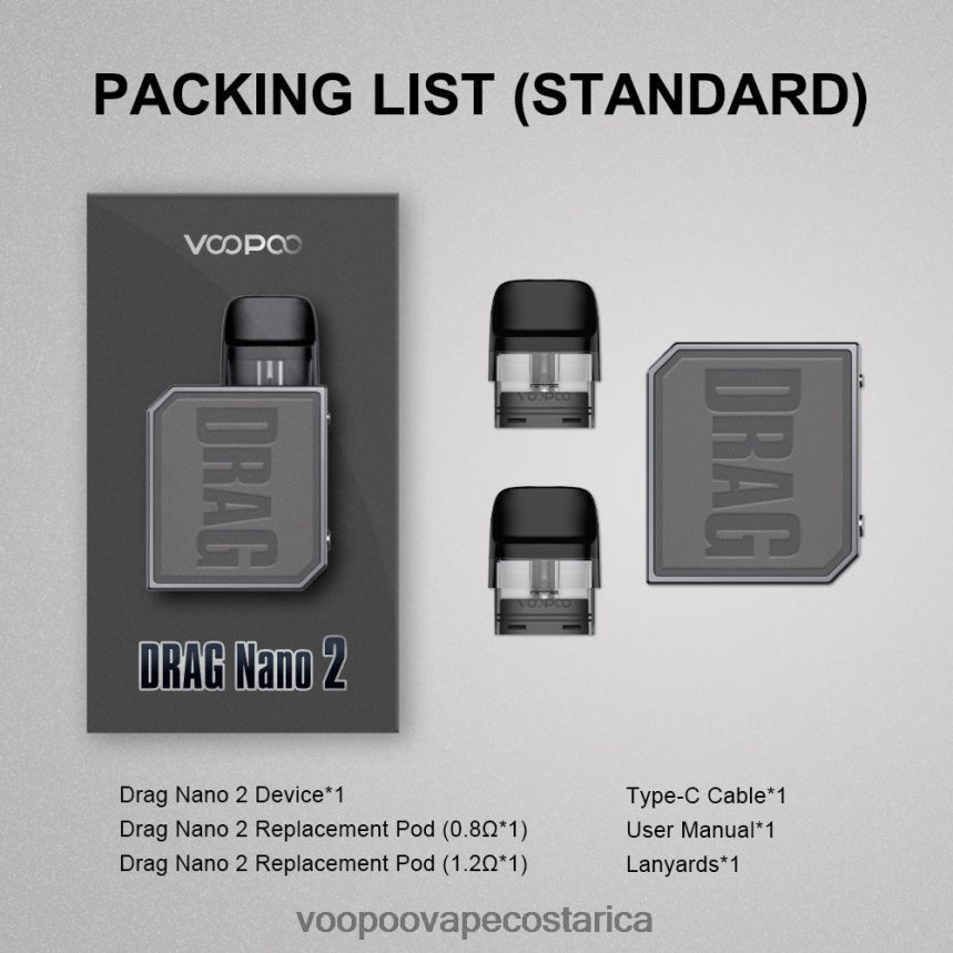 VOOPOO San José - VOOPOO DRAG NANO 2 kit de cápsulas 2X4JBN152 té verde